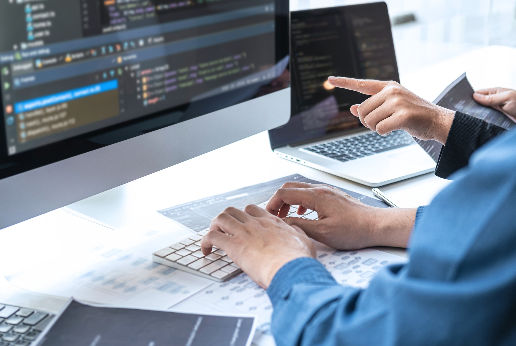 Developer working on software in shared cloud-based development environment