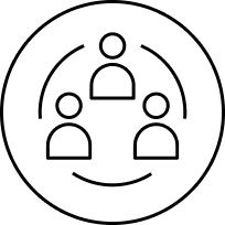 Connected team icon representing cross-company collaboration